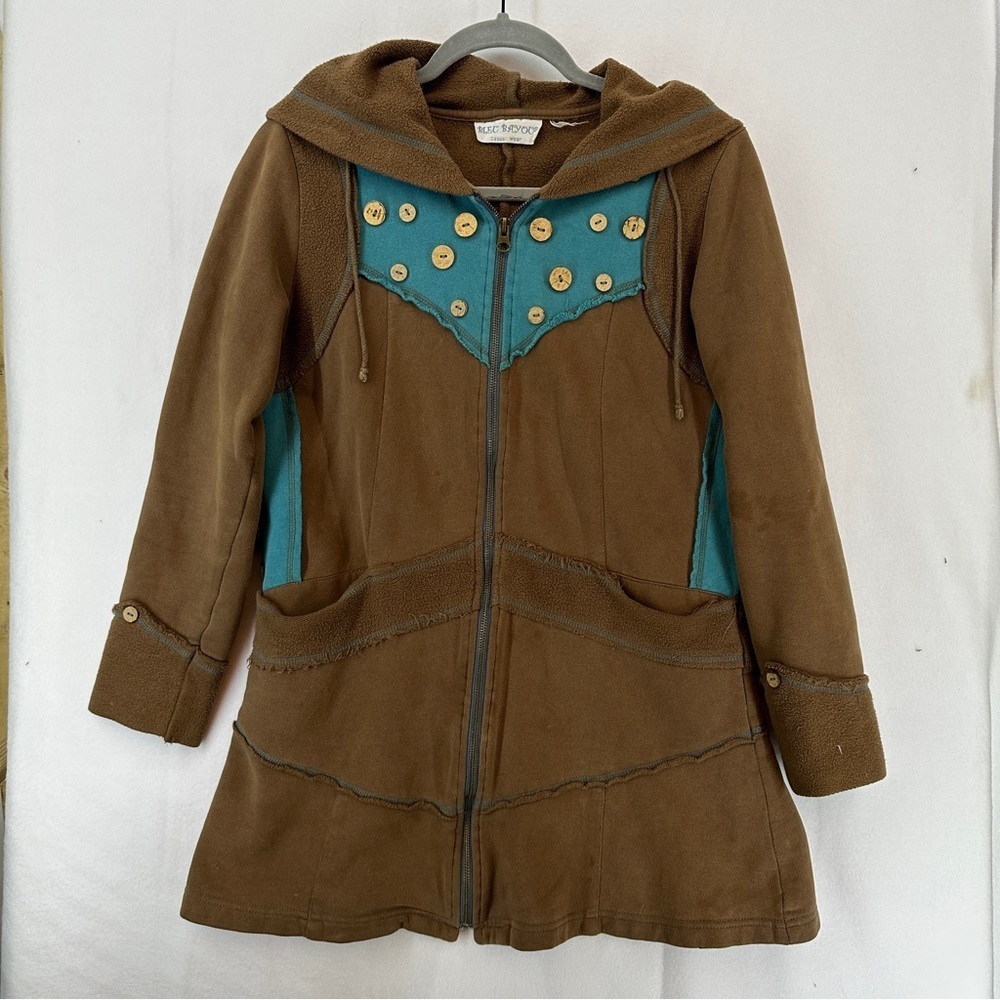 Bleu Bayou Casual Wear Jacket Button Womans M Blue Brown